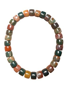 Ocean Jasper Bracelet Multicolor Natural Stone Stretch Bracelet